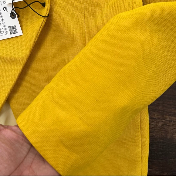 NWT Zara 227628 double breasted yellow gold blazer jacket career XS *READ - Picture 5 of 14